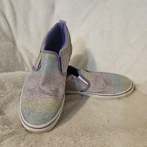Vans Asher Rainbow Glitter Pastel Size 6 Girls Women Slip On